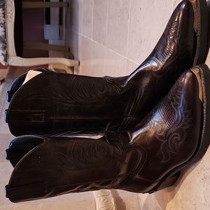 Men's leather cowboy boots Size 13EW